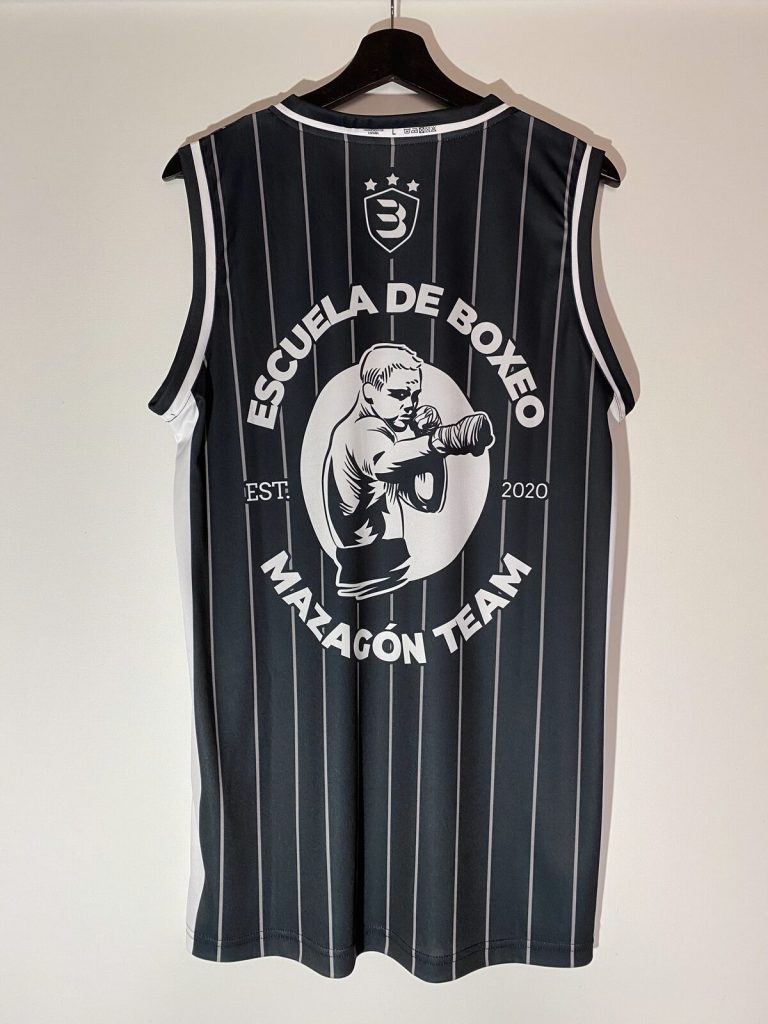 Camiseta de baloncesto Escuela de Boxeo Mazagón negra