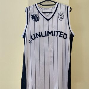 Camiseta de baloncesto Unlimited raya diplomática blanca